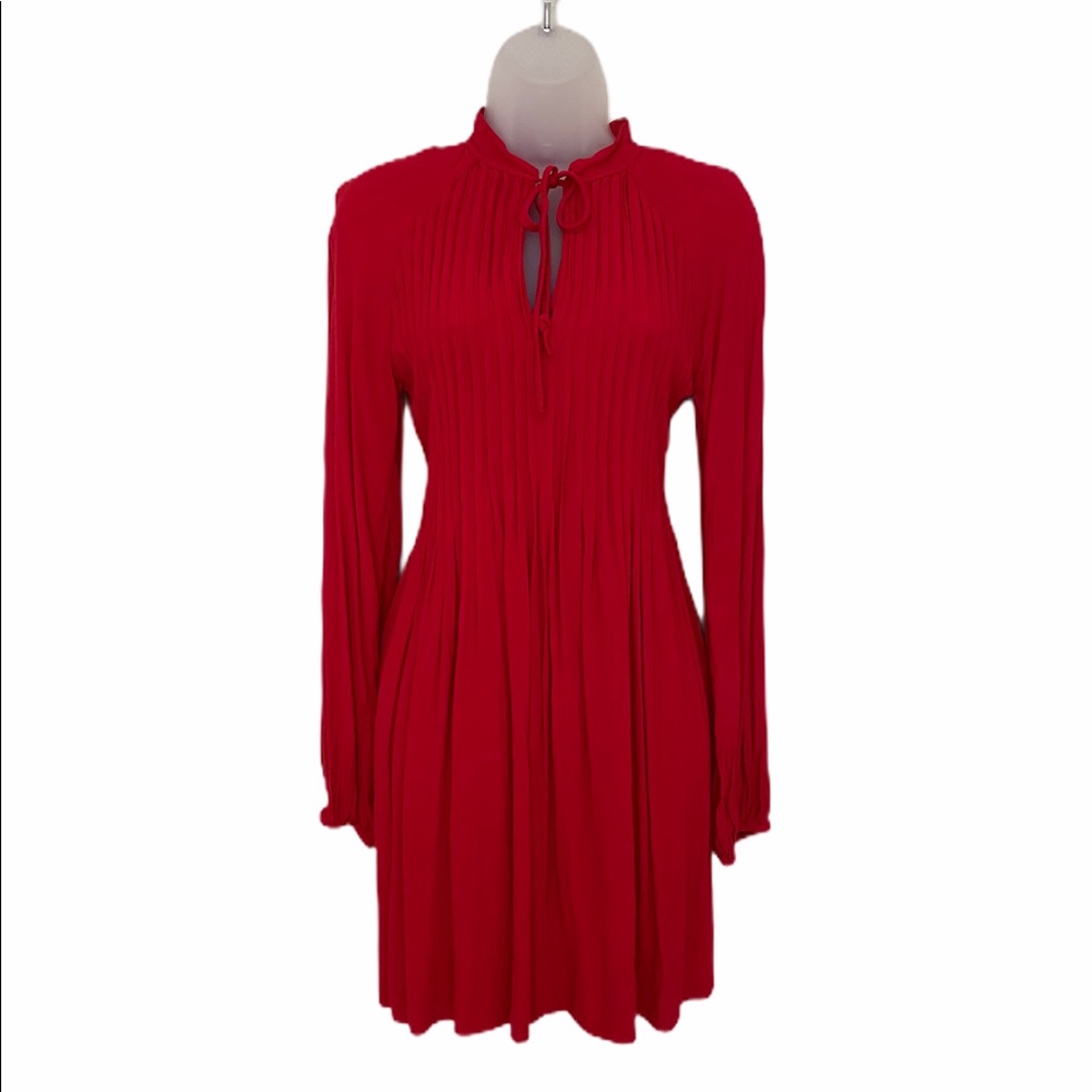 H&M red long sleeve 70s inspired dress size 2